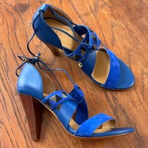 Sezane Blue Strappy Heels